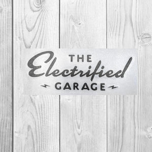 The Electrified Garage Vinyl Transfer Decal - EV Origins
