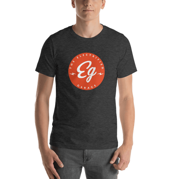 The Electrified Garage Emblem Short Sleeve Unisex T-Shirt - EV Origins