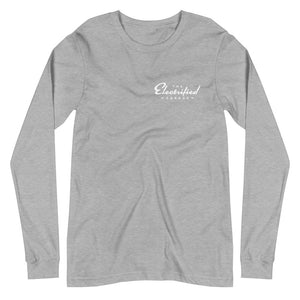 The Electrified Garage Long Sleeve White Logo Tee - EV Origins